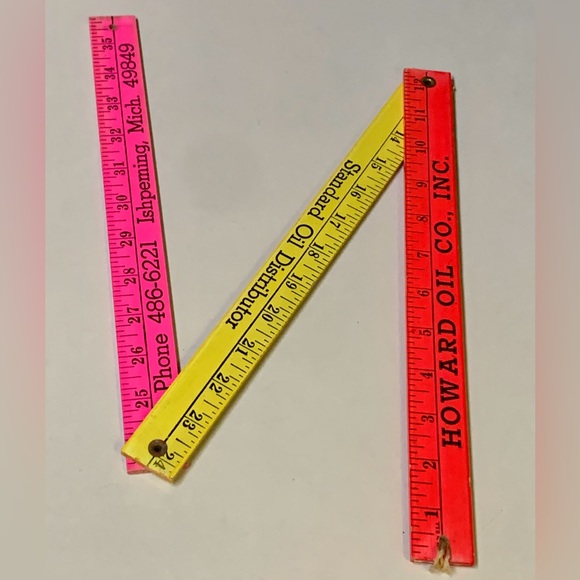 1950s Vintage Howard Oil Co Inc Ishpeming Michigan 36” Folding Ruler - Picture 4 of 9